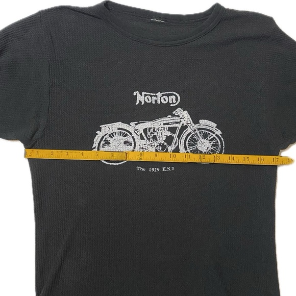 Vintage Norton Motorcycle Thermal Long Sleeve Shirt Men’s Medium - Picture 5 of 8